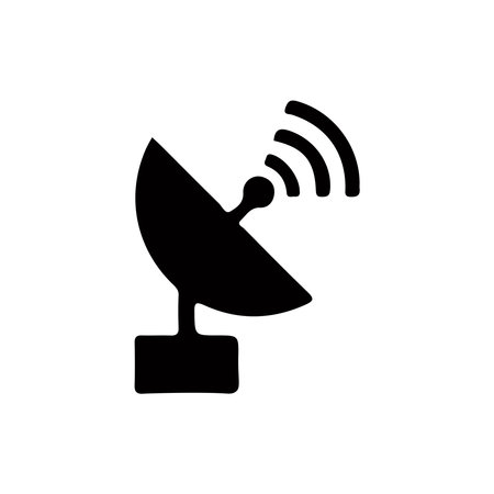 Satellite icon isolated on white background. Vector illustration. Flat style.のイラスト素材