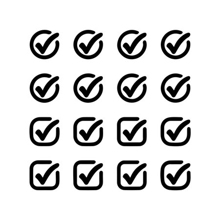 Check mark icon set. Checkmark icon. Check mark icon vectorのイラスト素材