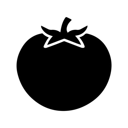 tomato vegetable icon over white background vector illustration. silhouette style designのイラスト素材