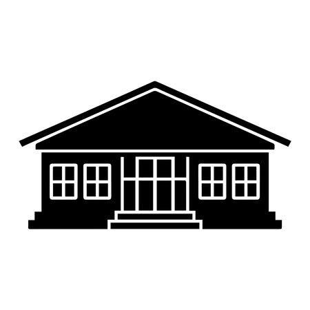 house real estate icon vector illustration design graphic flat style black and whiteのイラスト素材