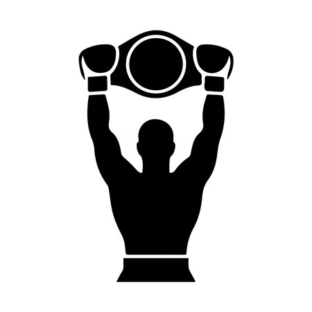 Boxing concept represented by boxer icon. Isolated and flat illustrationのイラスト素材
