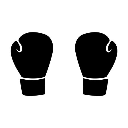Boxing gloves black simple icon on white background vector illustration for web designのイラスト素材
