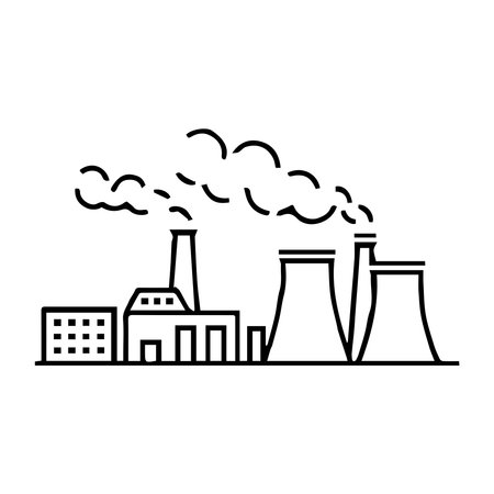 Factory line icon, concept sign, outline vector illustration, linear symbol.のイラスト素材