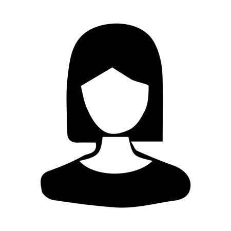 Woman icon vector female user person profile avatar symbol for business in a glyph pictogram illustrationのイラスト素材