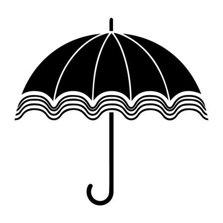 umbrella icon over white background, vector illustration. black and white designのイラスト素材