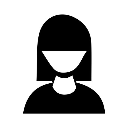 Avatar woman icon vector female user person profile avatar symbol for business in a glyph pictogram illustrationのイラスト素材