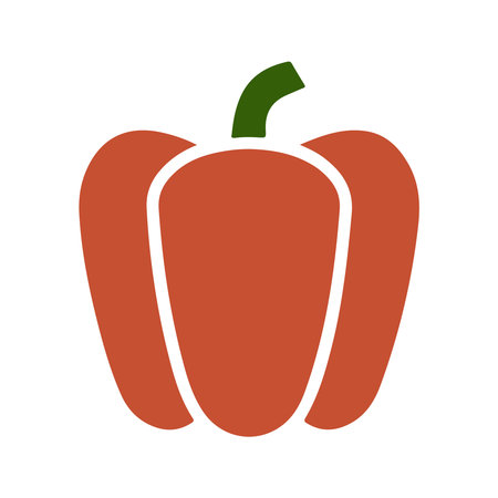 pepper vegetable icon image vector illustration design  orange and red colorのイラスト素材