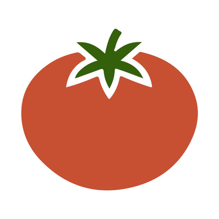 tomato fresh vegetable icon vector illustration design graphic flat style orange colorのイラスト素材