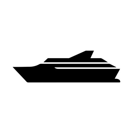 yacht icon over white background, silhouette style concept, vector illustrationのイラスト素材