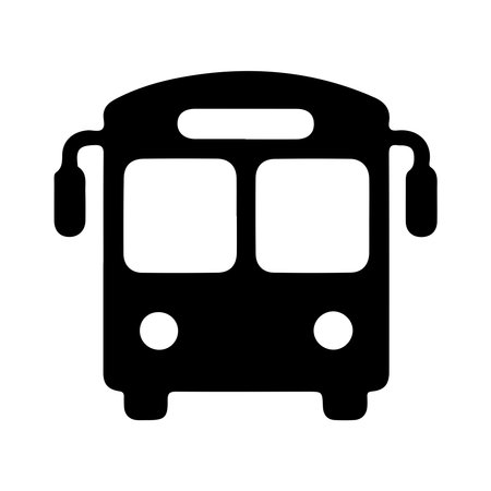 Bus Icon Vector. Flat Style. Black on White Background. EPS10のイラスト素材