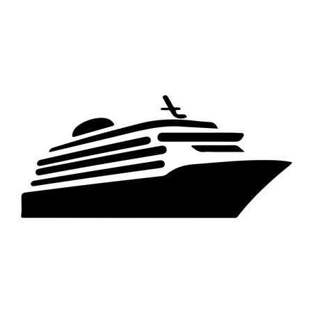 Cruise ship icon. Simple illustration of cruise ship vector icon for webのイラスト素材