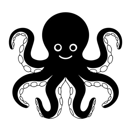 Octopus icon isolated on white background. Flat style. Vector illustration.のイラスト素材