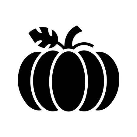 pumpkin vegetable icon over white background, silhouette style, vector illustrationのイラスト素材