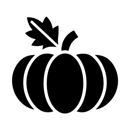 pumpkin vegetable icon over white background, silhouette style, vector illustrationのイラスト素材