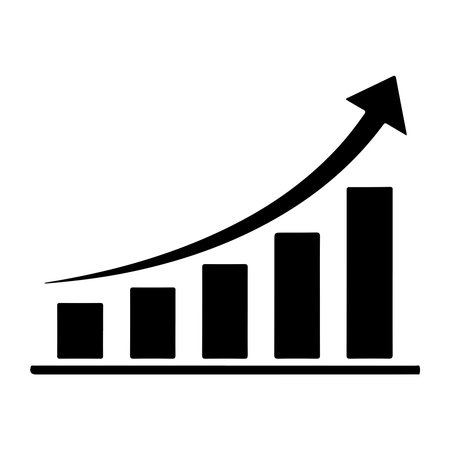 Growth chart icon, vector illustration flat design style. EPS10のイラスト素材