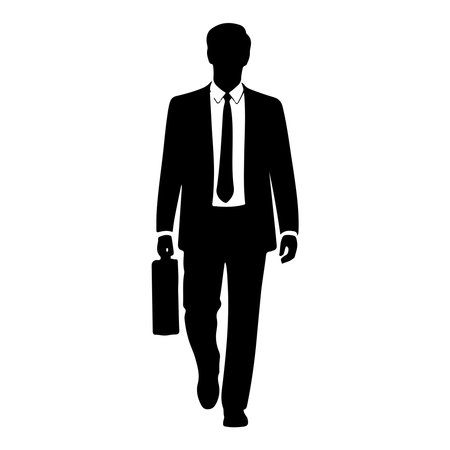 businessman with briefcase standing on white background vector illustration graphic designのイラスト素材