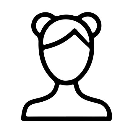 Woman Face Icon Vector. Outline Woman Face Sign. Isolated Contour Symbol Illustrationのイラスト素材