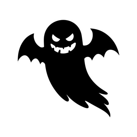 ghost halloween character icon vector illustration design graphic flat style blackのイラスト素材