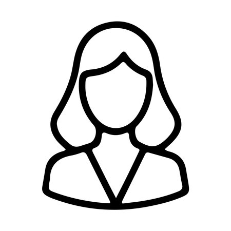 Woman Profile Icon Vector. Outline Woman Profile Sign. Isolated Contour Symbol Illustrationのイラスト素材