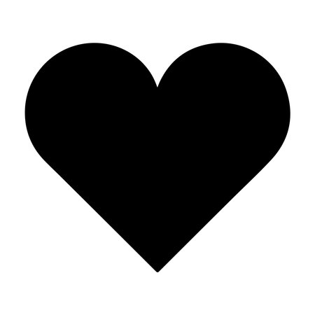 Heart Icon Vector. Flat Black Icon Isolated on White Background.のイラスト素材