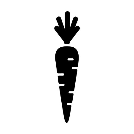 carrot vegetable icon over white background, silhouette style, vector illustrationのイラスト素材