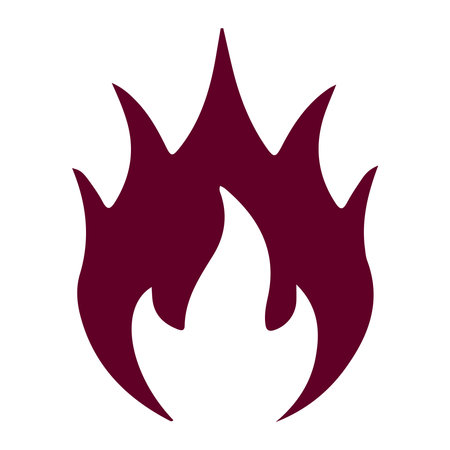 Fire flame icon isolated on white background. Flat design. Vector Illustrationのイラスト素材