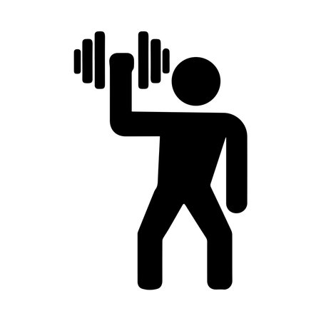 Fitness icon vector male person profile avatar symbol for gym and fitness in a flat color glyph pictogram illustrationのイラスト素材