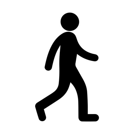 Man Walking Icon. Flat style black on white. Vector illustration.のイラスト素材