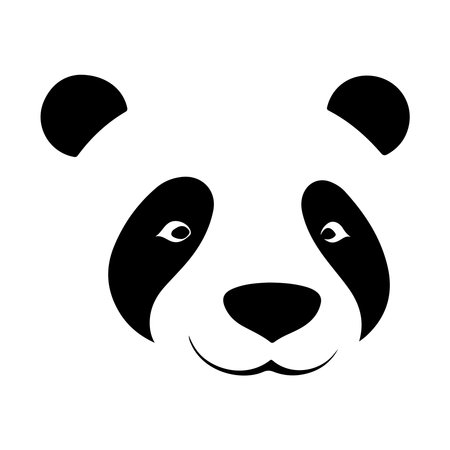 panda face icon over white background, vector illustratuionのイラスト素材