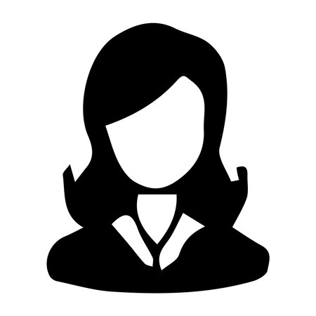 Businesswoman icon vector female user person profile avatar with long hair in flat color glyph pictogram illustrationのイラスト素材