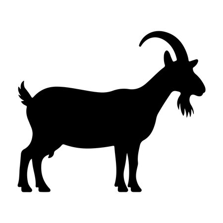 Goat black silhouette on a white background. Vector illustration for your designのイラスト素材