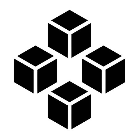 Cube Icon Vector. Flat Black Symbol Illustration on White Background.のイラスト素材