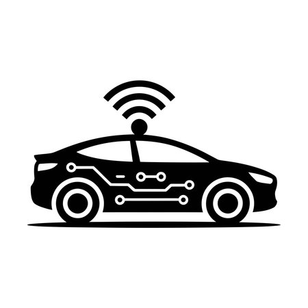 Electric car icon. Vector illustration of electric car on white background.のイラスト素材