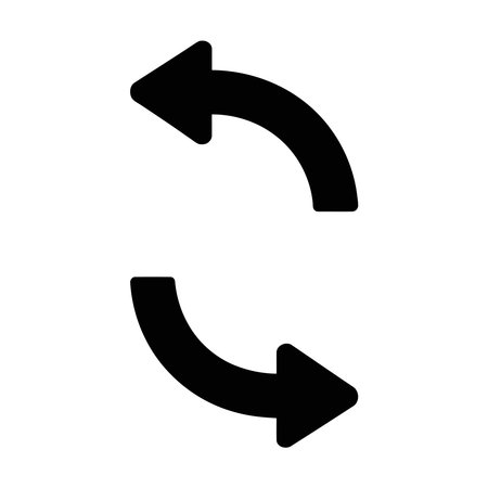 Refresh Icon Vector. Flat black symbol. Pictogram is isolated on a white background. Designed for web and software interfaces.のイラスト素材