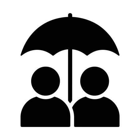 People under umbrella icon vector with copy space for your text, Illustration designのイラスト素材