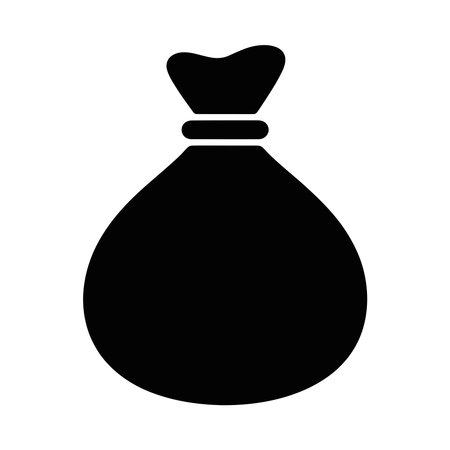 money bag icon over white background. silhouette style concept. vector illustrationのイラスト素材