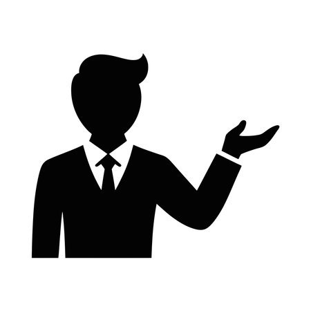 Businessman icon vector male person profile avatar symbol for business in a flat color glyph pictogram illustrationのイラスト素材