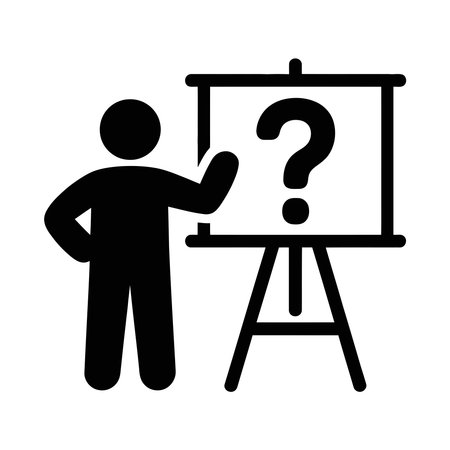 Presentation icon vector male person profile avatar symbol for business in flat color glyph pictogram illustrationのイラスト素材