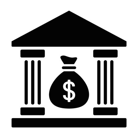 Bank icon, money symbol, vector illustration. Flat design style.のイラスト素材