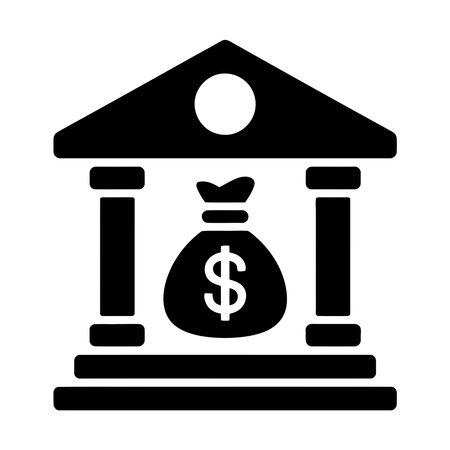 Bank icon vector, Money related solid design editable stroke, eps 10のイラスト素材