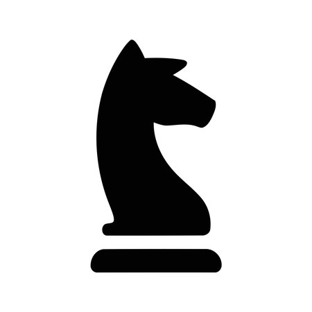 Chess icon. Black symbol on white background. Vector illustration.のイラスト素材