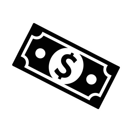 Dollar bill icon, Money related vector illustration, solid design iconのイラスト素材