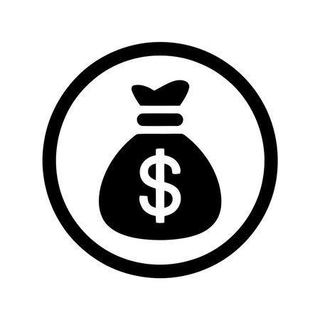 Money bag icon vector illustration. Flat design style. EPS 10.のイラスト素材