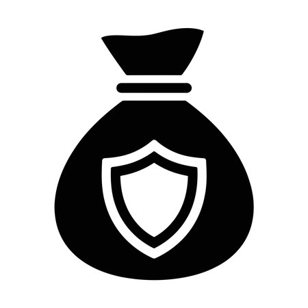 Money Bag Icon Vector. Black Flat Pictogram Isolated on White Backgroundのイラスト素材