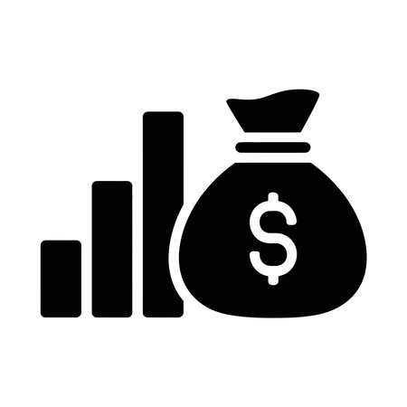 Money bag icon, business and finance related vector illustration, solid design iconのイラスト素材