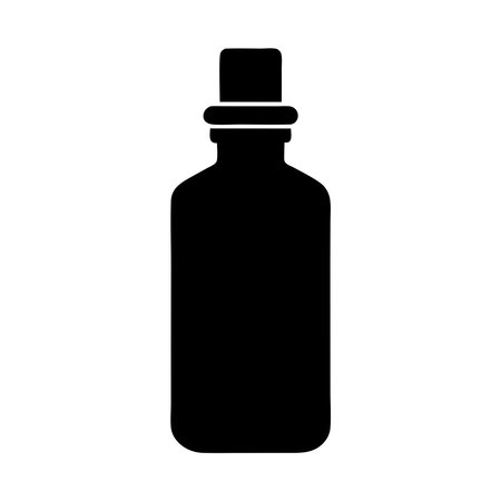 medicine bottle icon over white background, silhouette style, vector illustrationのイラスト素材
