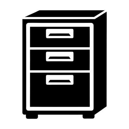 Office cabinet solid icon. Furniture vector illustration isolated on white. Furniture glyph style design, designed for web and app. Eps 10のイラスト素材