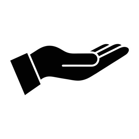 hand human receiving isolated icon vector illustration design  black and white styleのイラスト素材
