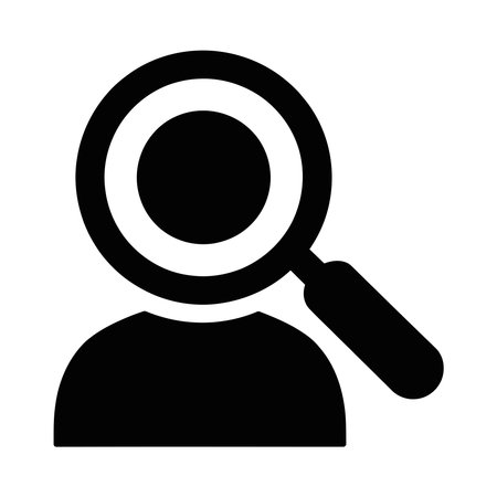 Search Icon Vector Male Person Profile Avatar in Glyph Pictogram illustrationのイラスト素材