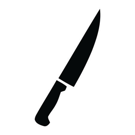 kitchen knife icon over white background vector illustration silhouette style simple imageのイラスト素材